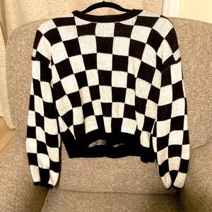 Black N White Checkered Sweater
